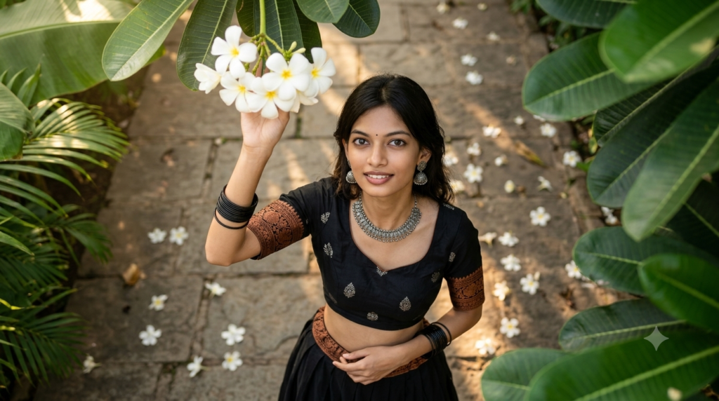 Golden Morning Plumeria Garden AI Prompt
