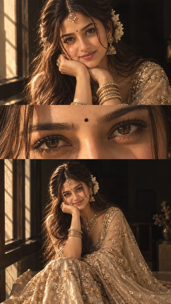 2. Festive Golden Lehenga Version