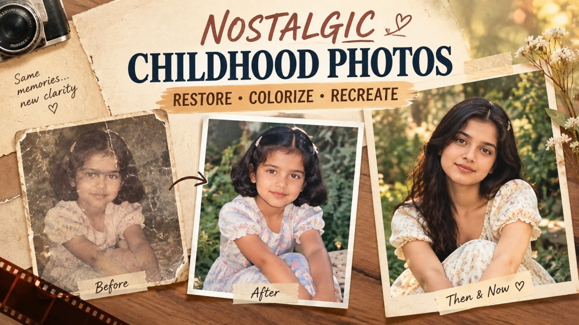AI restoration of an old childhood photograph