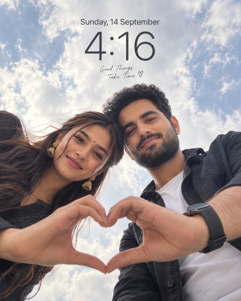 1. Low-Angle Heart Hands - Lockscreen Style