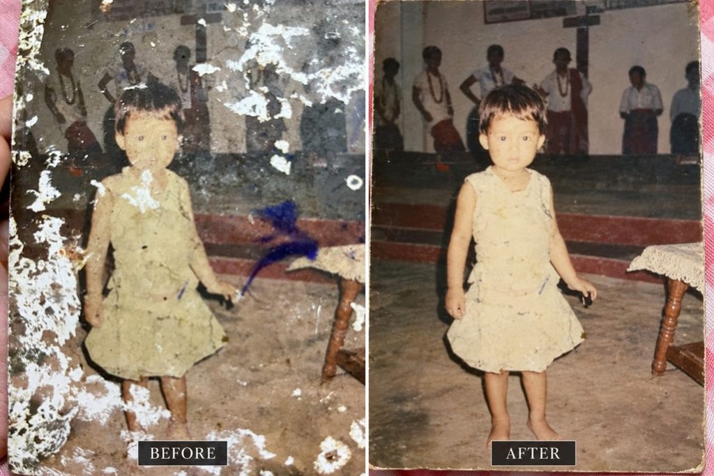 Prompt 2: Repair a Severely Damaged Childhood Photograph
