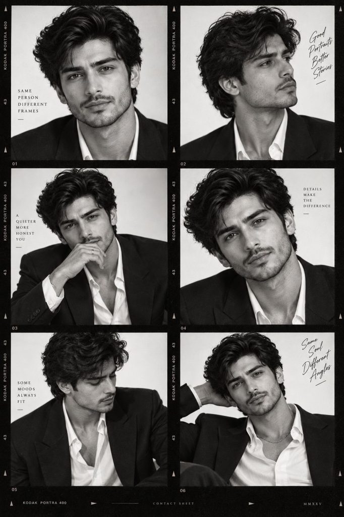 6. Editorial Black-and-White Contact Sheet
