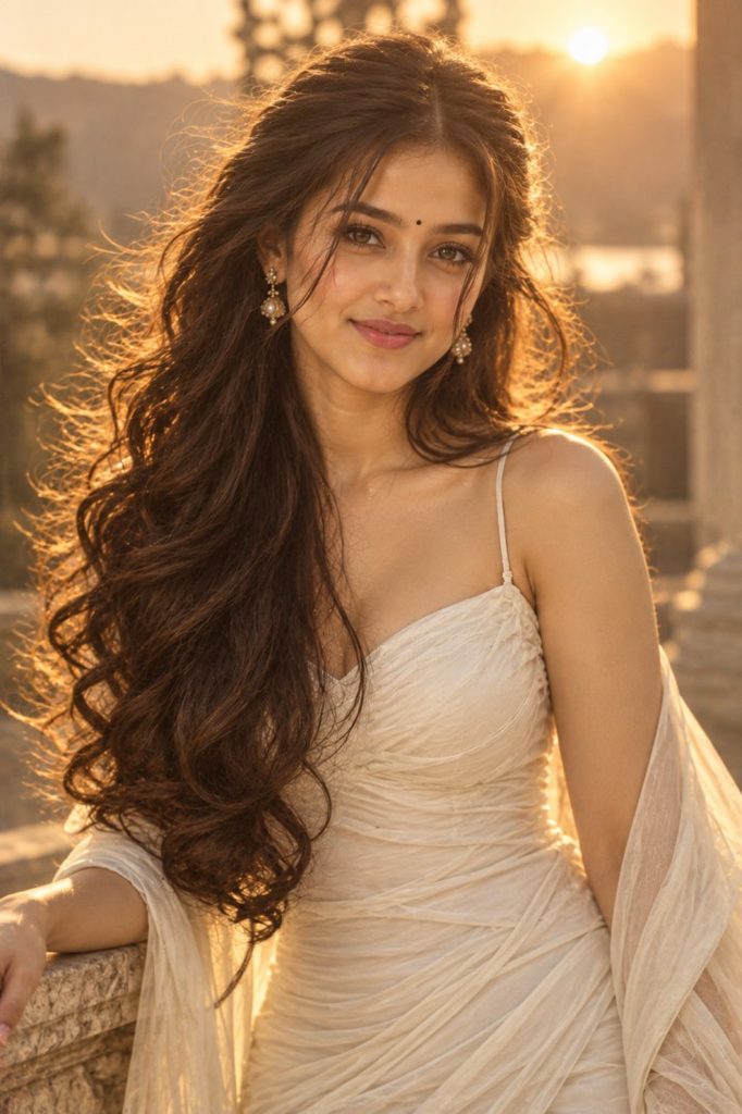 8. Windswept Golden Hour Portrait