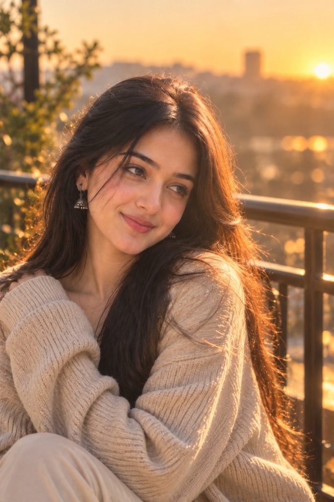 1. Golden Hour Cafe Portrait
